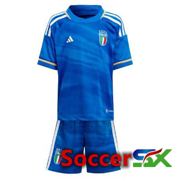 Italy Kids Soccer Jersey Home Blue 2023/2024