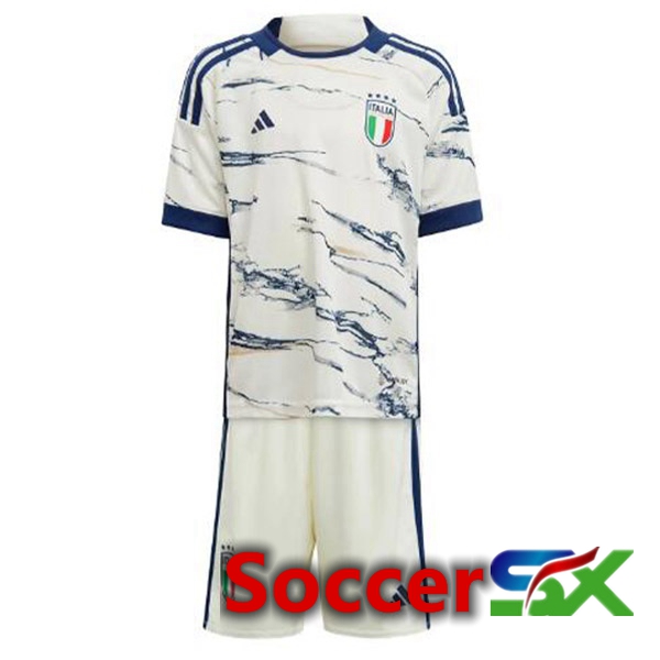 Italy Kids Soccer Jersey Away White 2023/2024