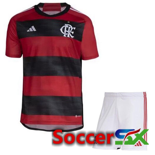 Flamengo Kids Soccer Jersey Home Red 2023/2024