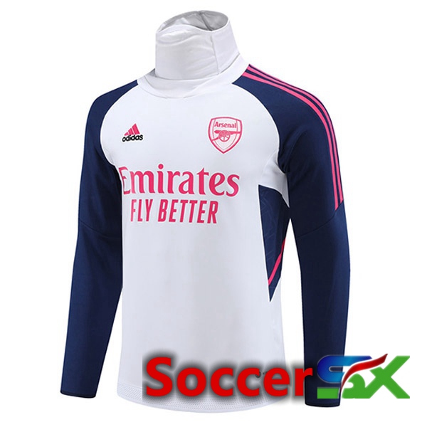 Arsenal High collar Training Sweatshirt White 2023/2024