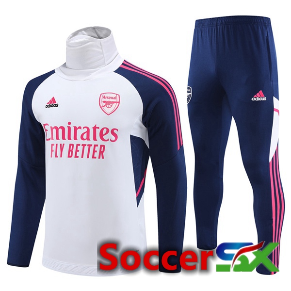 Arsenal High collar Training Tracksuit Suit White 2023/2024