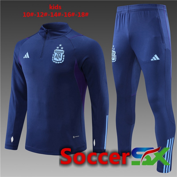Argentina Kids Training Tracksuit Suit Royal Bluee 2023/2024