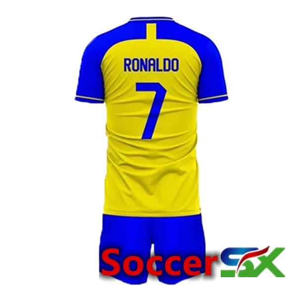 Al-Nassr FC (RONALDO 7) Kids Soccer Jersey Home Yellow 2022/2023