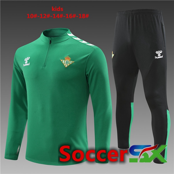Real Betis Kids Training Tracksuit Suit Green 2023/2024