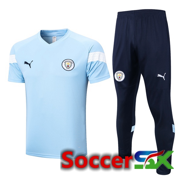 Manchester City Training T Shirt + Pants Blue 2023/2024