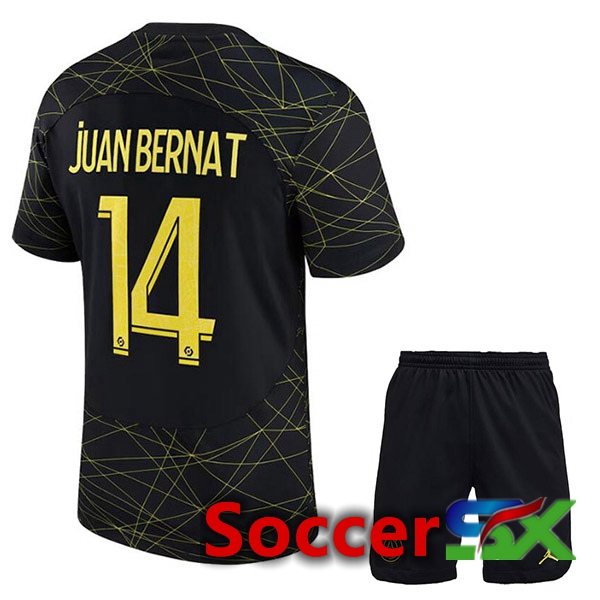 Paris PSG (JUAN BERNAT 14) Kids Soccer Jersey Fourth Black 2022/2023