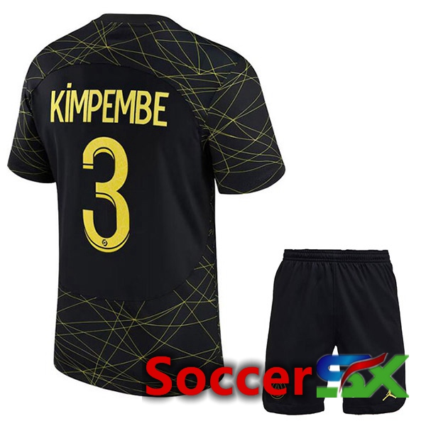 Paris PSG (KIMPEMBE 3) Kids Soccer Jersey Fourth Black 2022/2023