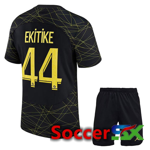 Paris PSG (EKITIKE 44) Kids Soccer Jersey Fourth Black 2022/2023