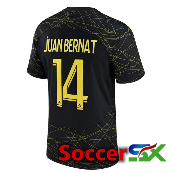 Paris PSG (JUAN BERNAT 14) Soccer Jersey Fourth Black 2022/2023