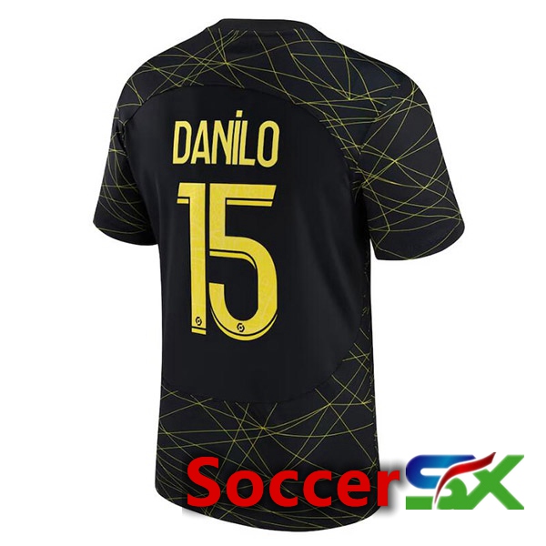 Paris PSG (DANILO 15) Soccer Jersey Fourth Black 2022/2023