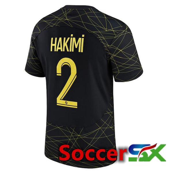 Paris PSG (HAKIMI 2) Soccer Jersey Fourth Black 2022/2023