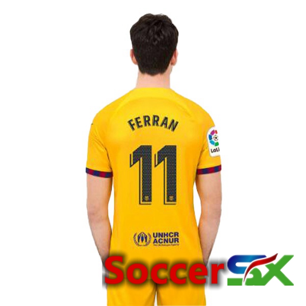 FC Barcelona (FERRAN 11) Soccer Jersey Fourth Yellow 2022/2023