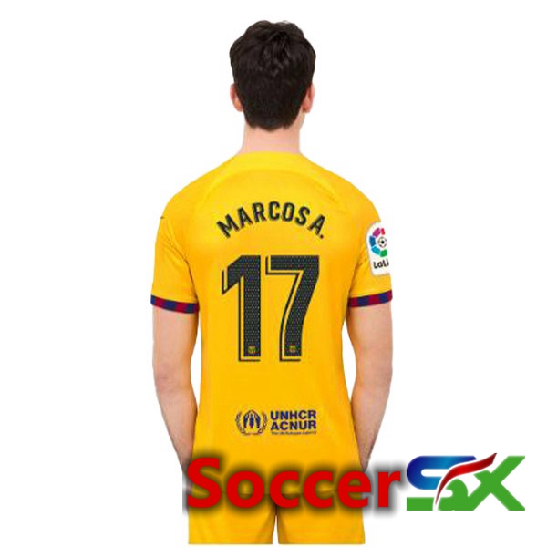 FC Barcelona (MARCOS A. 17) Soccer Jersey Fourth Yellow 2022/2023