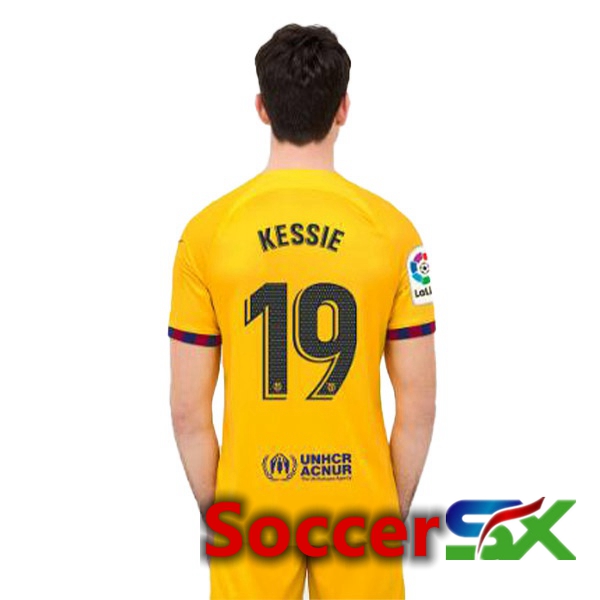 FC Barcelona (KESSIE 19) Soccer Jersey Fourth Yellow 2022/2023