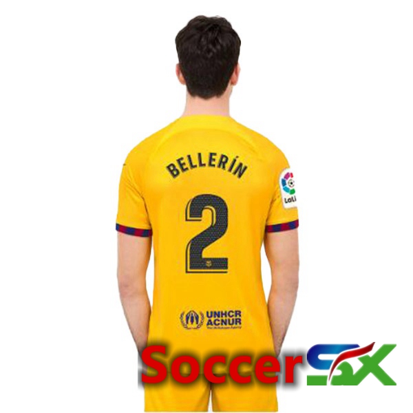 FC Barcelona (BELLERÍN 2) Soccer Jersey Fourth Yellow 2022/2023