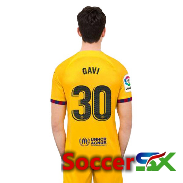 FC Barcelona (GAVI 30) Soccer Jersey Fourth Yellow 2022/2023