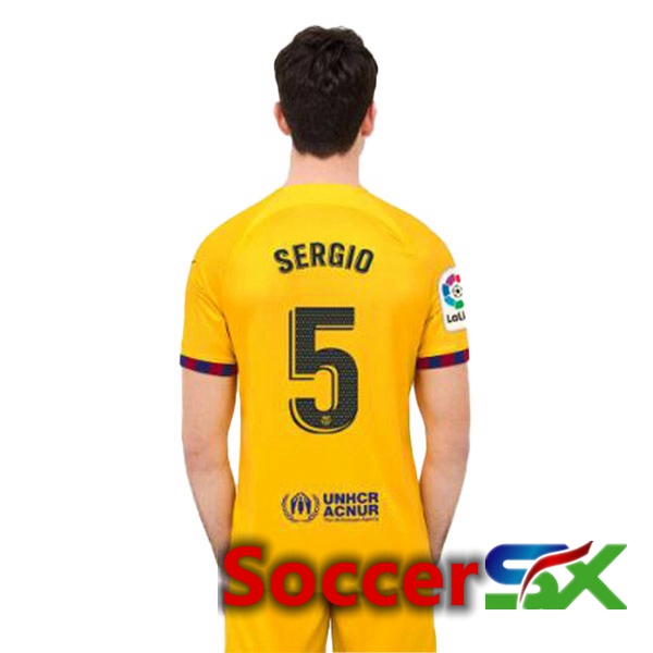 FC Barcelona (SERGIO 5) Soccer Jersey Fourth Yellow 2022/2023