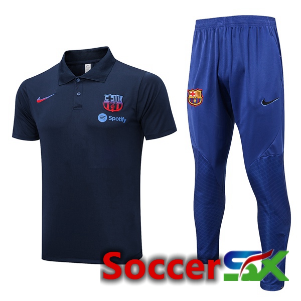 FC Barcelona Soccer Polo + Pants Royal Bluee 2023/2024