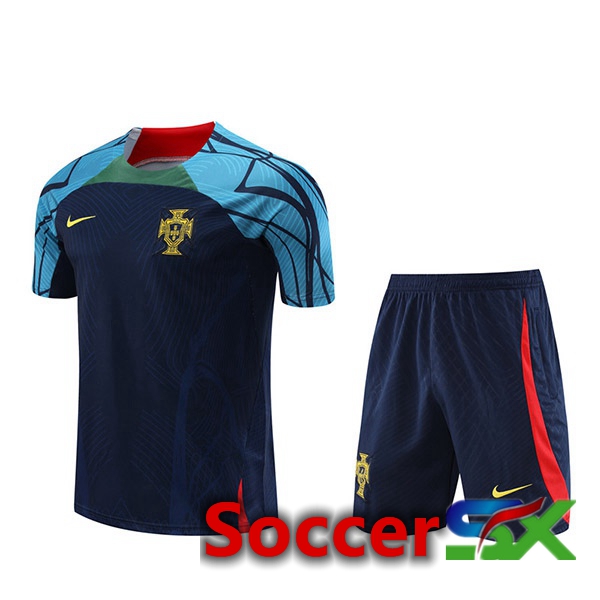 Portugal Training T Shirt + Shorts Black 2023/2024