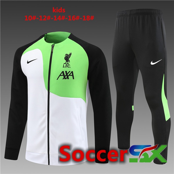 FC Liverpool Kids Training Jacket Suit White Green 2023/2024