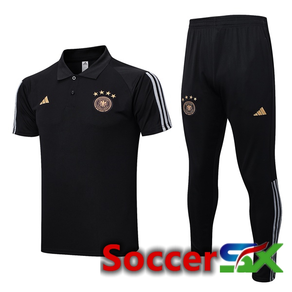 Germany Soccer Polo + Pants Black 2023/2024