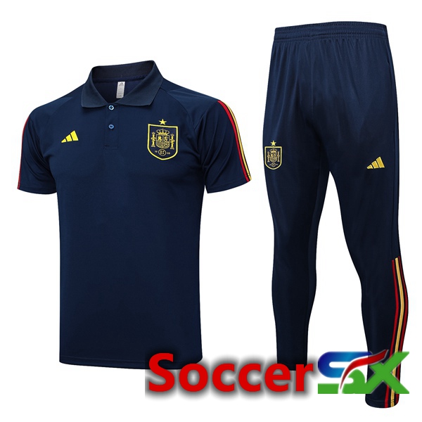 Spain Soccer Polo + Pants Royal Blue 2023/2024