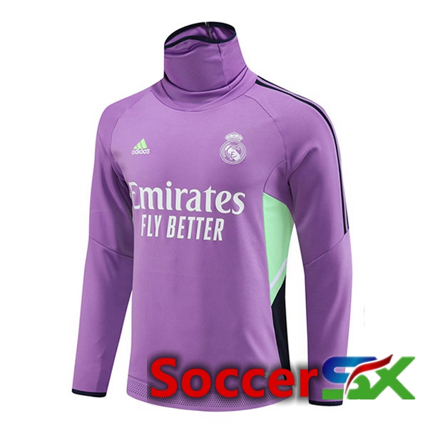 Real Madrid High collar Training Sweatshirt Purple 2023/2024