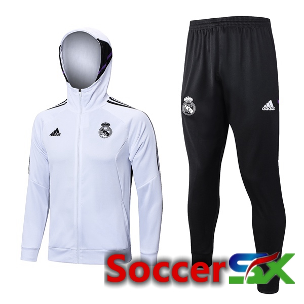 Real Madrid Training Tracksuit Hoodie White 2023/2024