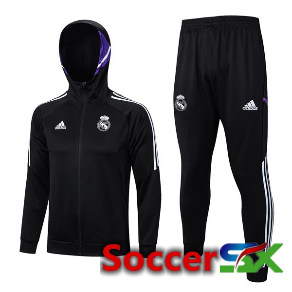 Real Madrid Training Tracksuit Hoodie Black 2023/2024