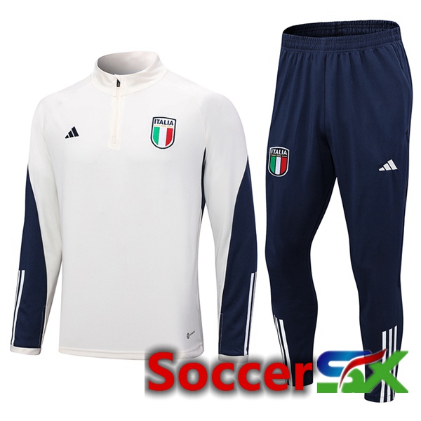 Italy Training Tracksuit Suit White 2023/2024