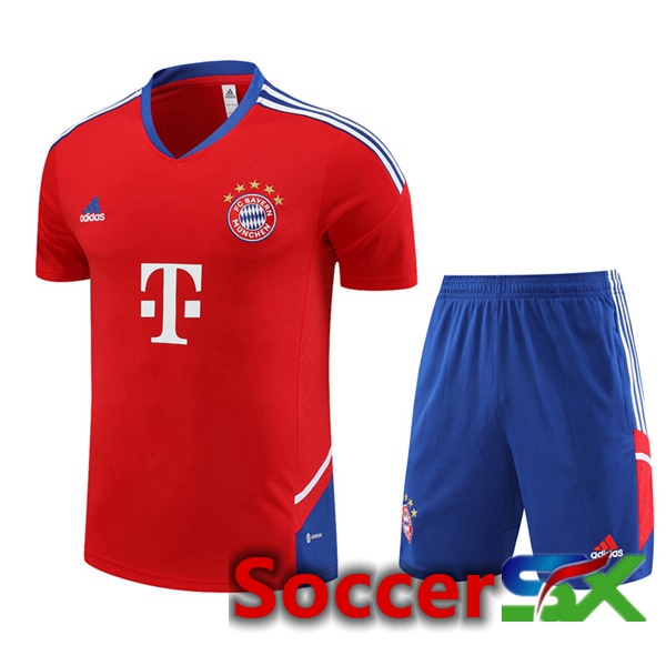 Bayern Munich Training T Shirt + Shorts Red 2023/2024