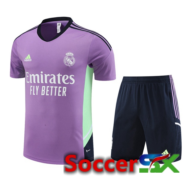 Real Madrid Training T Shirt + Shorts Purple 2023/2024