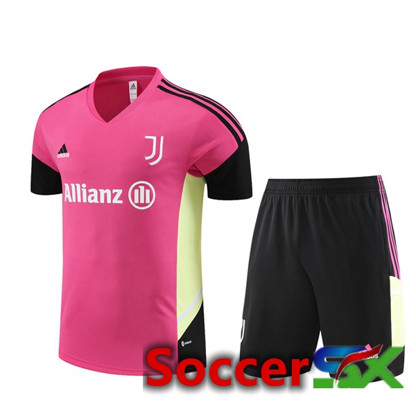 Juventus Training T Shirt + Shorts Red 2023/2024