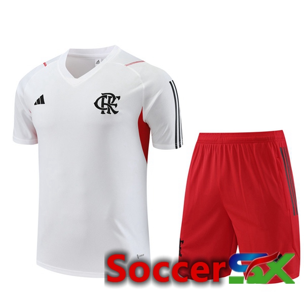 Flamengo Training T Shirt + Shorts White 2023/2024