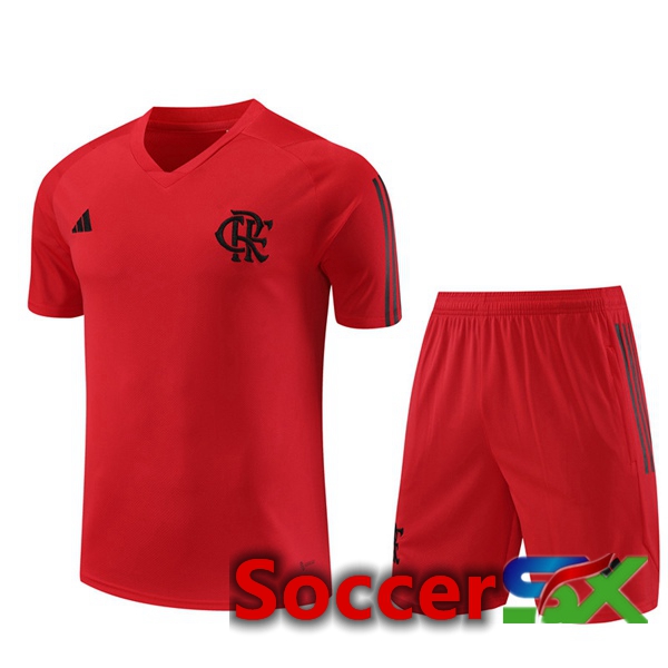 Flamengo Training T Shirt + Shorts Red 2023/2024