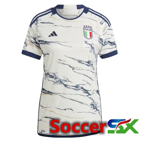 Italy Womens Soccer Jersey Away White 2023/2024
