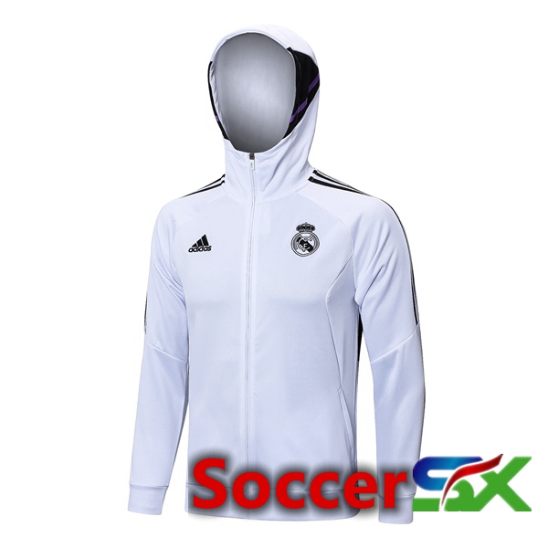 Real Madrid Training Jacket Hoodie White 2023/2024