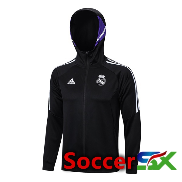 Real Madrid Training Jacket Hoodie Black 2023/2024