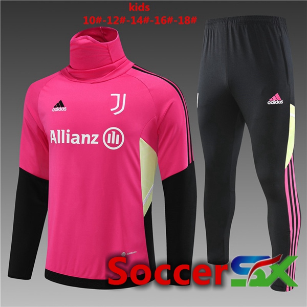Juventus Kids High collar Training Tracksuit Suit Red 2023/2024