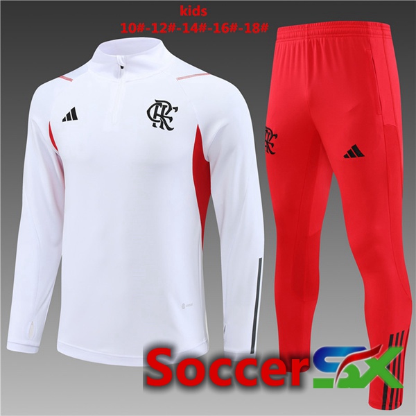 Flamengo Kids Training Tracksuit Suit White 2023/2024