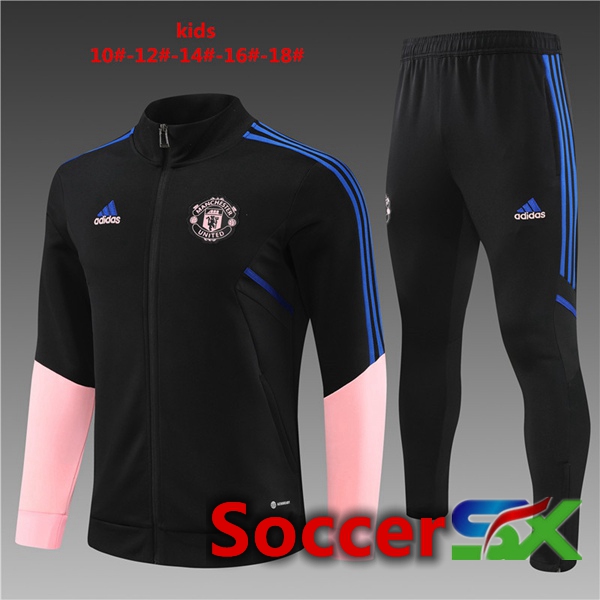 Manchester United Kids Training Tracksuit Suit Black 2023/2024