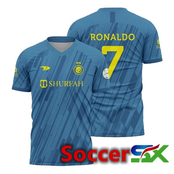 Al-Nassr FC (RONALDO 7) Soccer Jersey Away Blue 2022/2023