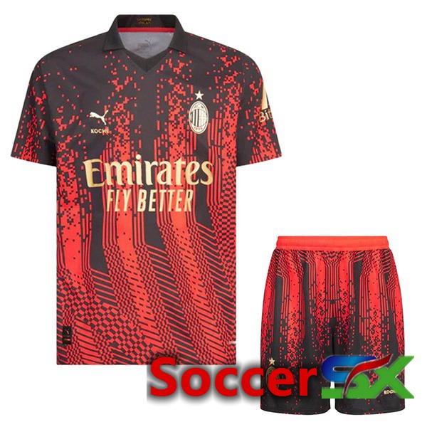 AC Milan Kids Soccer Jersey Fourth Red Black 2022/2023