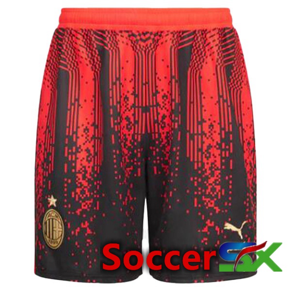 AC Milan Soccer Shorts Fourth Red Black 2022/2023