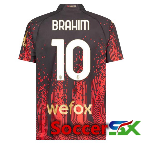 AC Milan (BRAHIM 10) Soccer Jersey Fourth Red Black 2022/2023