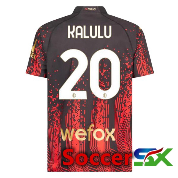 AC Milan (KALULU 20) Soccer Jersey Fourth Red Black 2022/2023