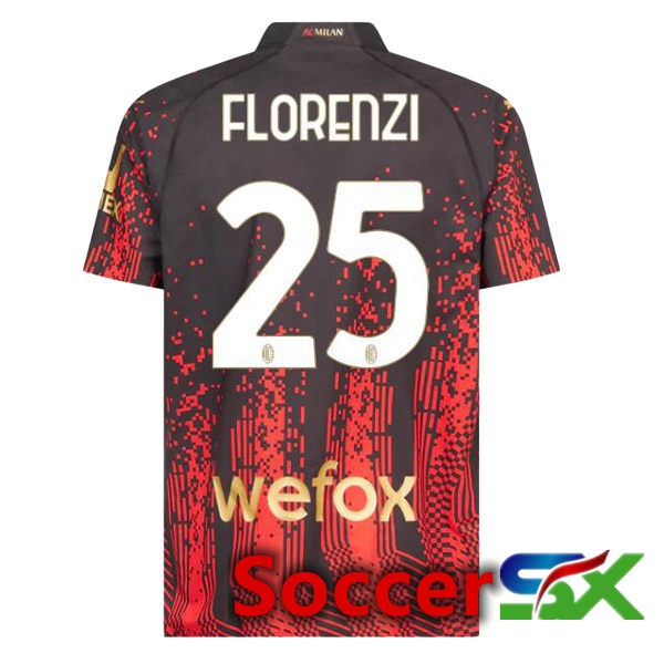 AC Milan (FLORENZI 25) Soccer Jersey Fourth Red Black 2022/2023