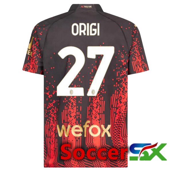 AC Milan (ORIGI 27) Soccer Jersey Fourth Red Black 2022/2023