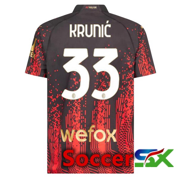 AC Milan (KRUNIĆ 33) Soccer Jersey Fourth Red Black 2022/2023