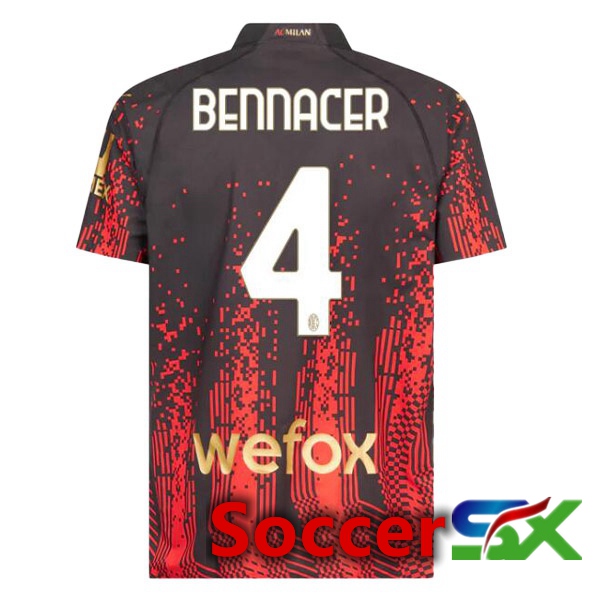 AC Milan (BENNACER 4) Soccer Jersey Fourth Red Black 2022/2023